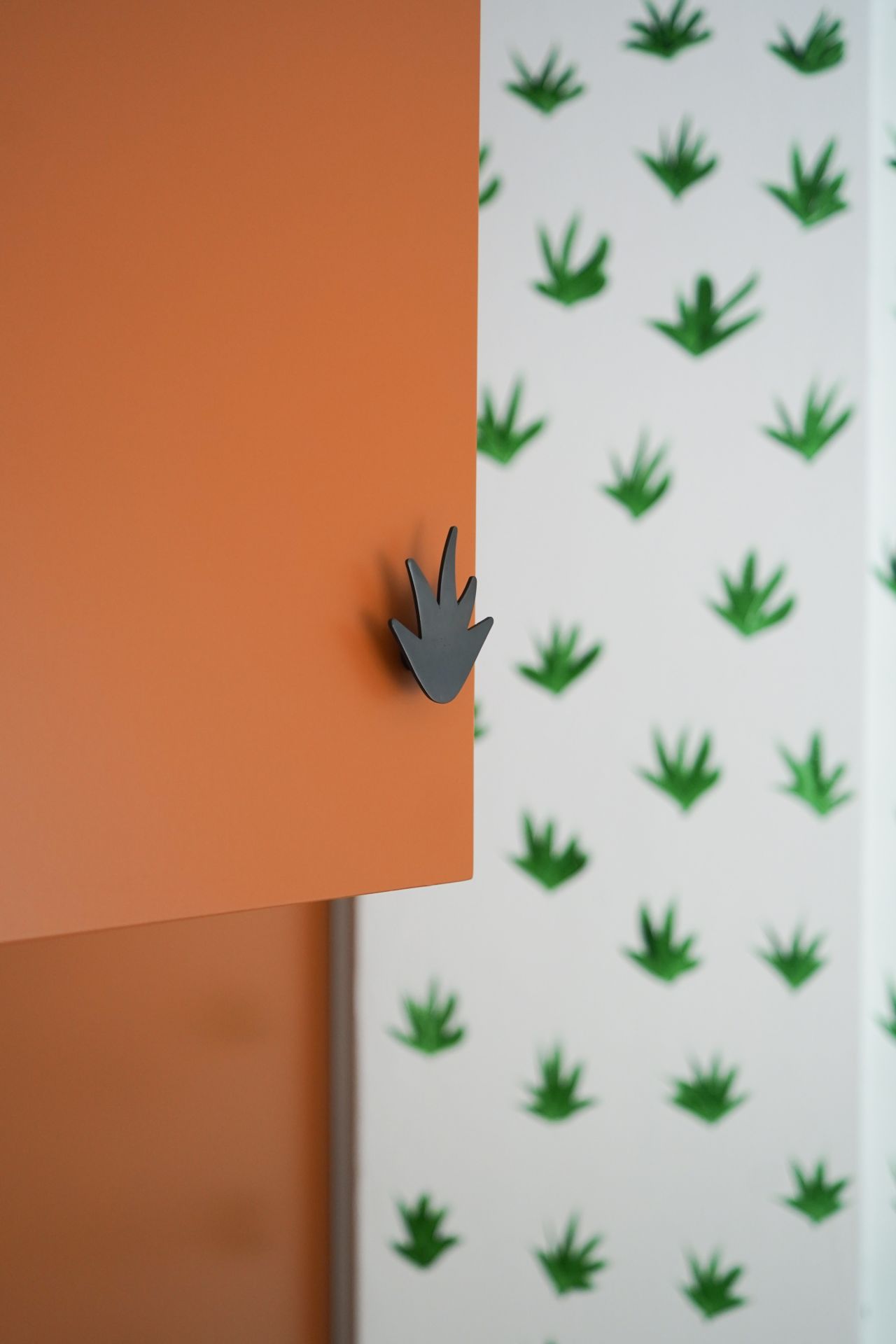 Custom botanical cabinet knob designed for Plant House